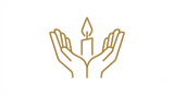Hände-Icon mit Kerze – Symbol für Handarbeit