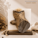 Hochzeitskerze mit Holz und Blumen