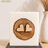 Hochzeitskerze mit herausnehmbare Herzen