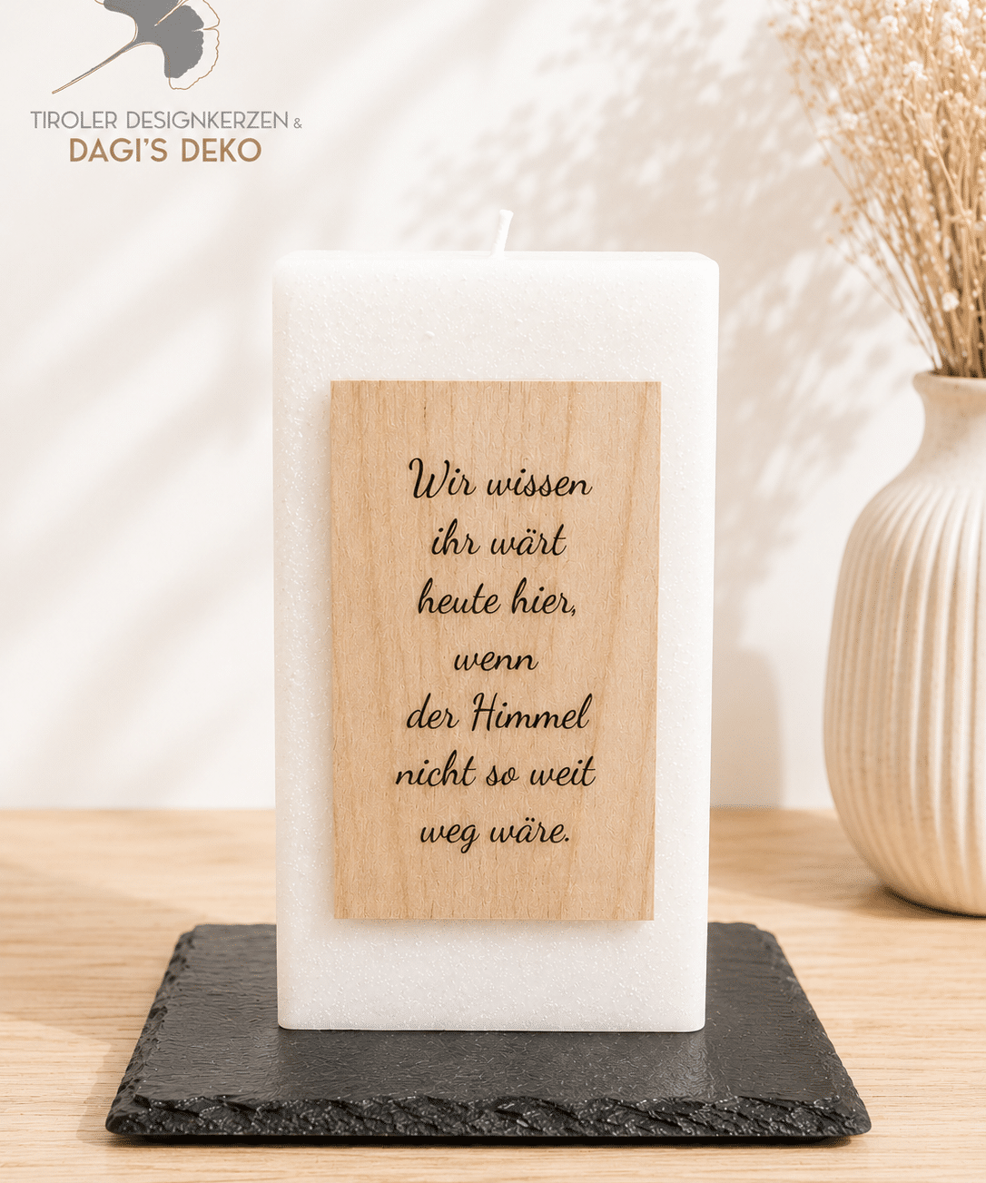 Trauerkerze mit Spruch