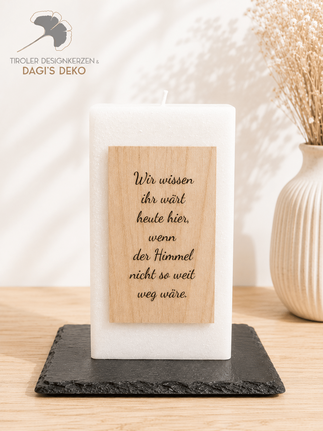 Trauerkerze mit Spruch