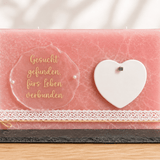 Hochzeitskerze rosa mit Spruch
