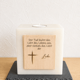 Kerze mit Trauerspruch