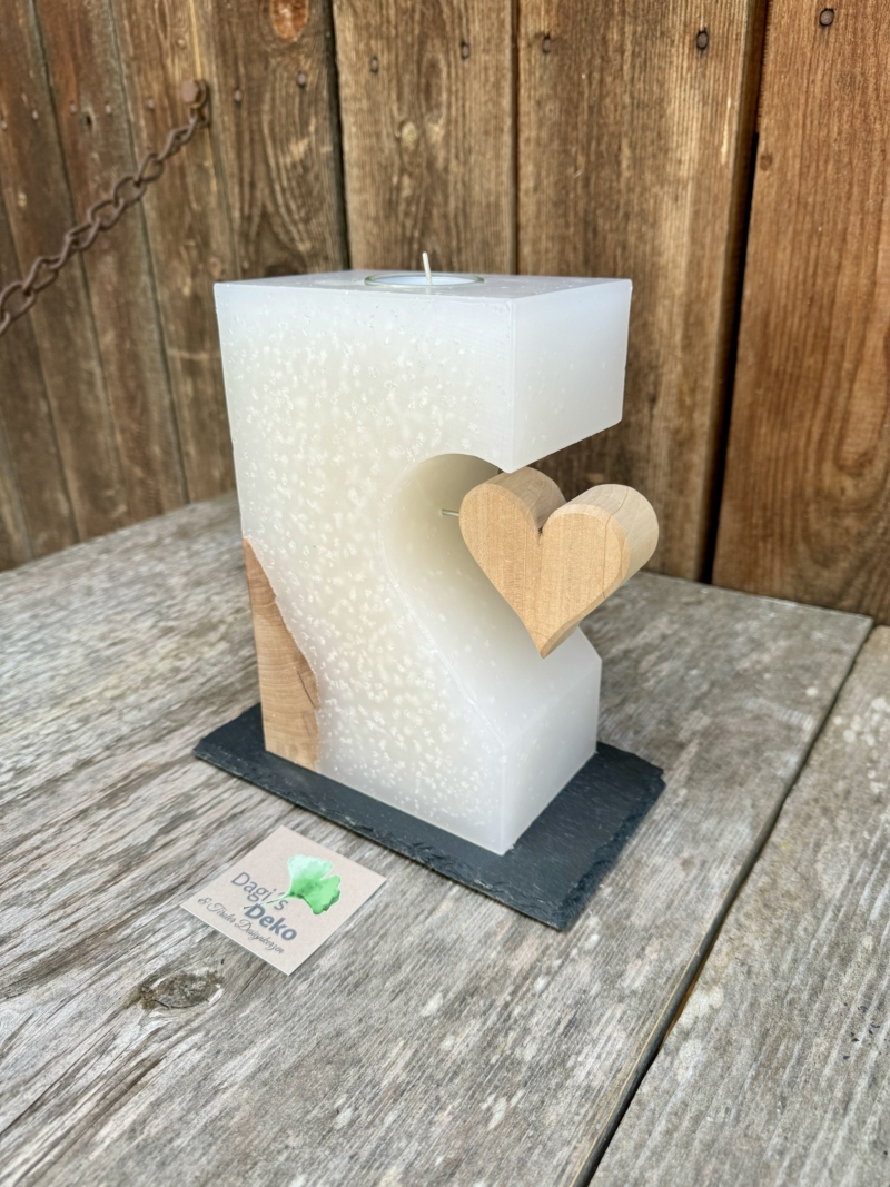 Hochzeitskerze mit Herz – Bild 2