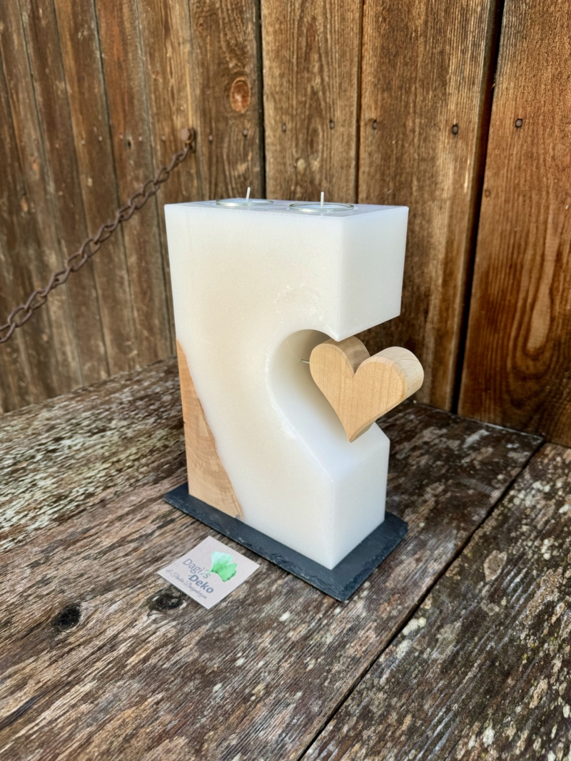 Hochzeitskerze mit Herz – Bild 2
