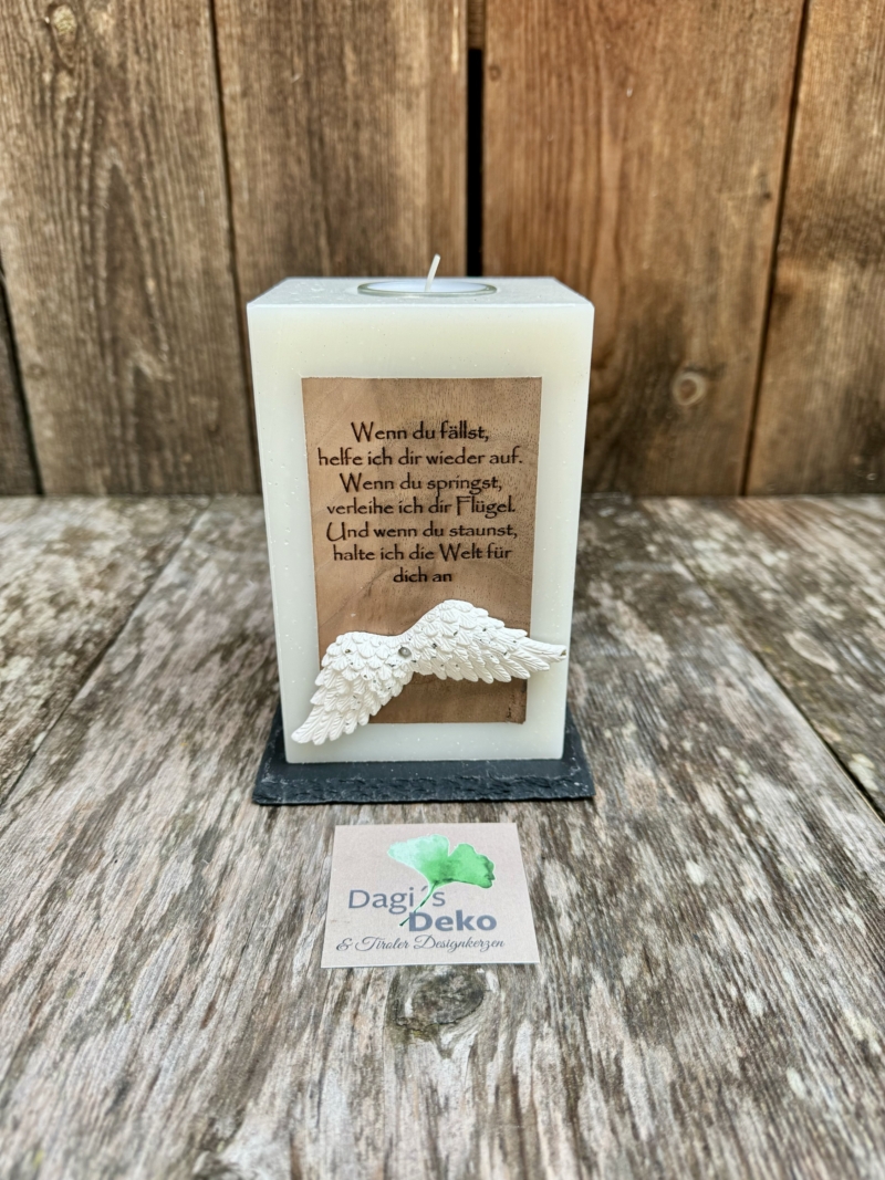 Geburtskerze mit Spruch
