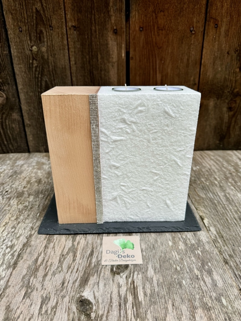 Hochzeitskerze mit Holz