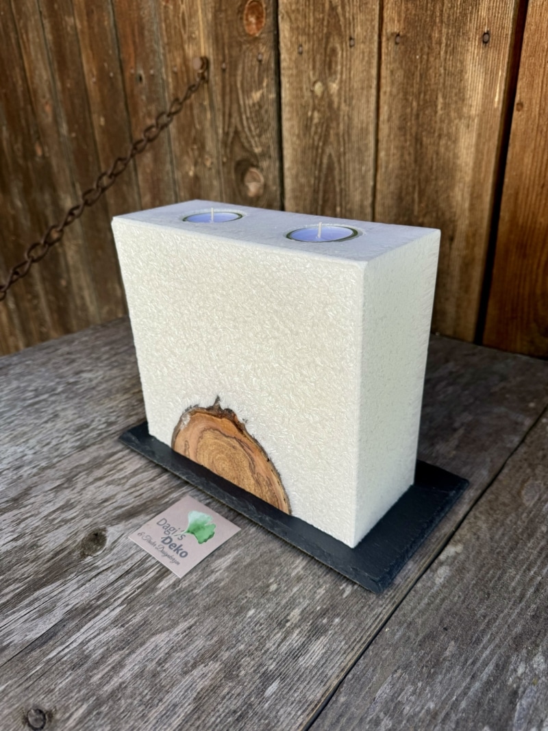 Hochzeitskerze mit Holz – Bild 2