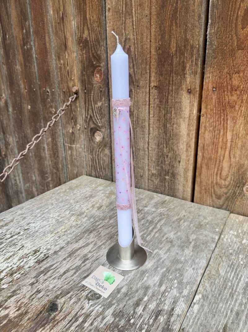 Taufkerze rosa – Bild 2