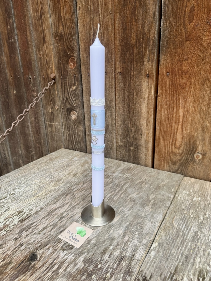 Taufkerze blau – Bild 2
