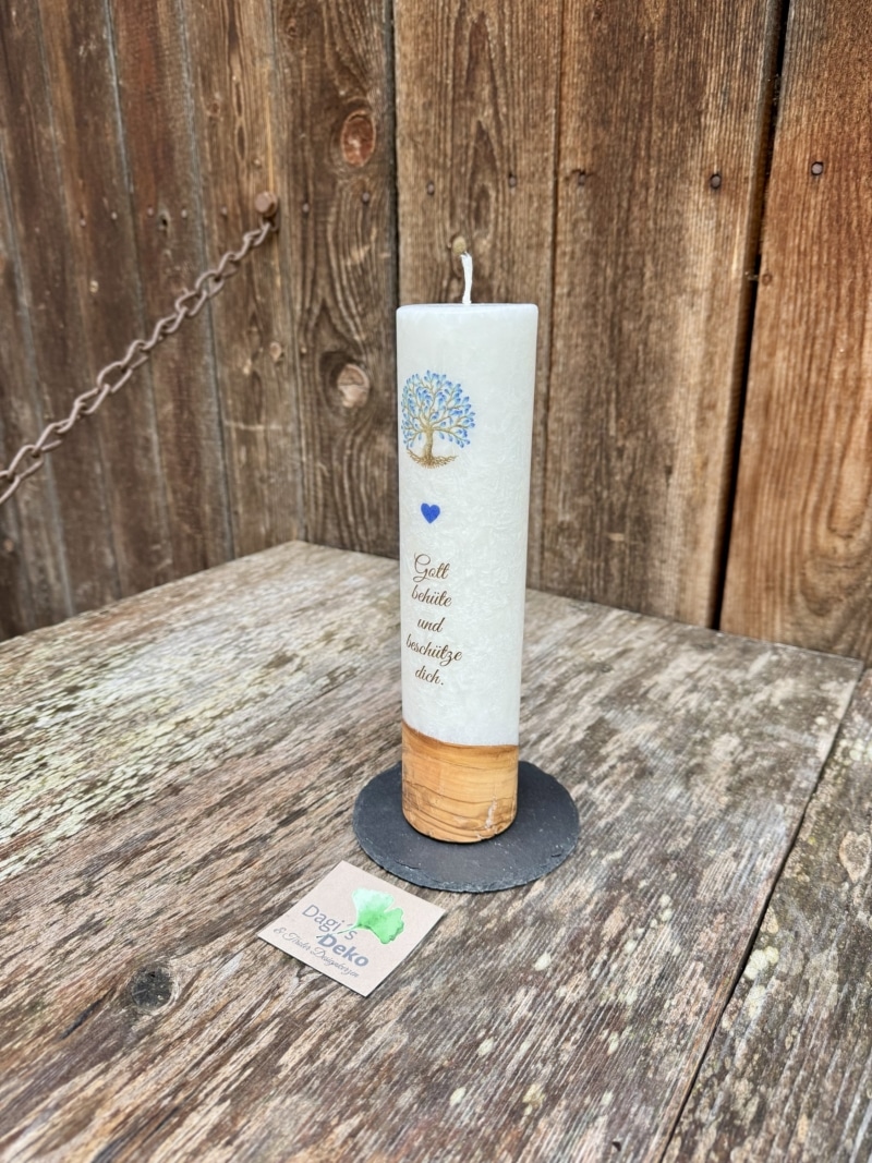 Kerze mit blauem Baum – Bild 2