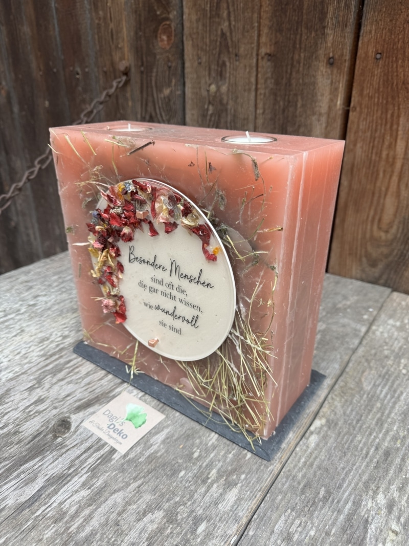 Kerze mit Schild – Bild 2