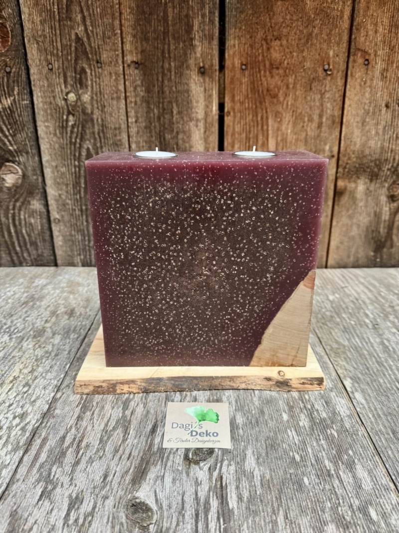 Kerze mit Holz