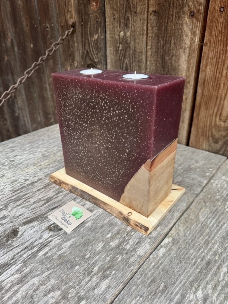 Kerze mit Holz – Bild 2